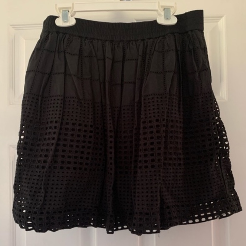 Madewell Black Eyelet Skirt